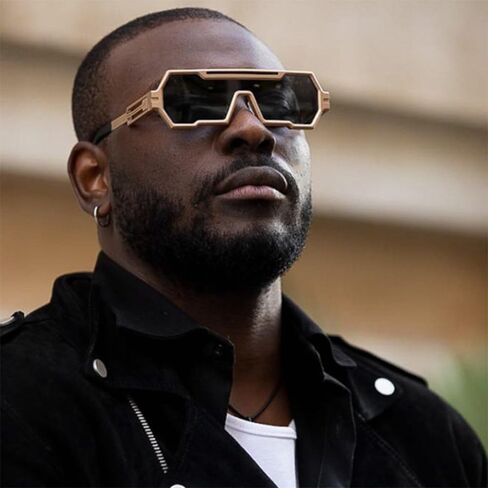 Retro Steampunk Sunglasses for Men Fashion Cool One Piece Irregular Metal Frame Sunglasses in Saudi Arabia