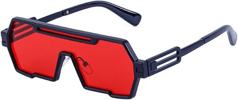 Retro Steampunk Sunglasses for Men Fashion Cool One Piece Irregular Metal Frame Sunglasses in Saudi Arabia