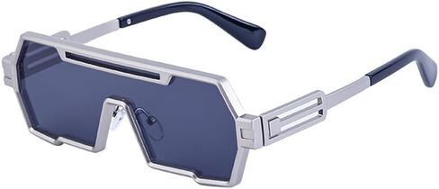 Retro Steampunk Sunglasses for Men Fashion Cool One Piece Irregular Metal Frame Sunglasses in Saudi Arabia