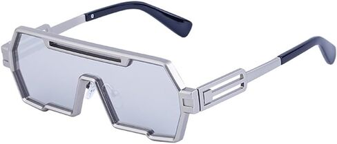 Retro Steampunk Sunglasses for Men Fashion Cool One Piece Irregular Metal Frame Sunglasses in Saudi Arabia