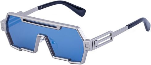 Retro Steampunk Sunglasses for Men Fashion Cool One Piece Irregular Metal Frame Sunglasses in Saudi Arabia