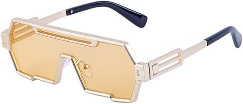 Retro Steampunk Sunglasses for Men Fashion Cool One Piece Irregular Metal Frame Sunglasses in Saudi Arabia