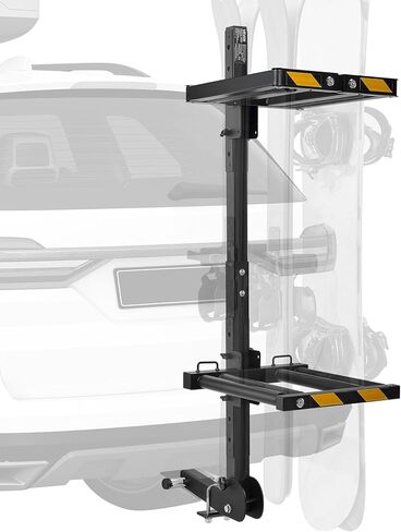 VEVOR Ski and Snowboard Roof Rack, 31.7-Inch Universal Ski Rack for Car Roof Fit Most Crossbars, Carry up to 6 Pairs of Skis or 4 Snowboards, Aluminum Snowboard Ski Rack with Lock & Rubber Padding in Kuwait