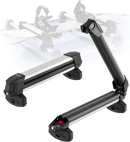 VEVOR Ski and Snowboard Roof Rack, 31.7-Inch Universal Ski Rack for Car Roof Fit Most Crossbars, Carry up to 6 Pairs of Skis or 4 Snowboards, Aluminum Snowboard Ski Rack with Lock & Rubber Padding in Kuwait