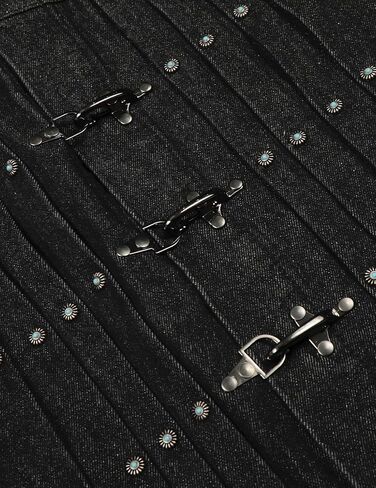 Aelfric Eden Vintage Jakcets Pleated Metal Button Denim Jacket Unisex Casual Streetwear Stylish Y2k Coats in Saudi Arabia