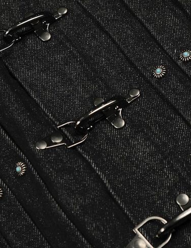 Aelfric Eden Vintage Jakcets Pleated Metal Button Denim Jacket Unisex Casual Streetwear Stylish Y2k Coats in Saudi Arabia