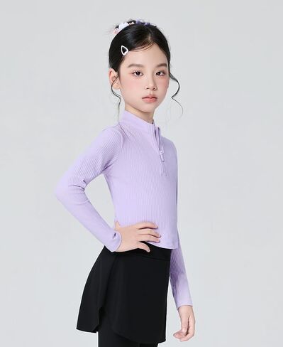 Daydance Girl's Ballet Sweater, Girls High Neck Pullover Dance Sweater with Thumb Hold Design in Kuwait