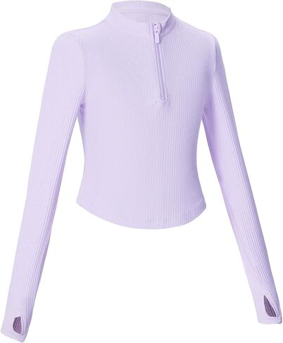 Daydance Girl's Ballet Sweater, Girls High Neck Pullover Dance Sweater with Thumb Hold Design in Kuwait
