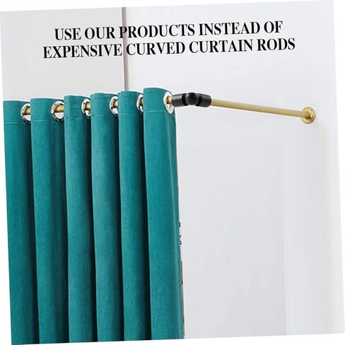 Zerodeko Corner Curtain Rod Connector Heavy Duty Stainless Steel Elbow Connector for Bay Corner Curtains for Living Room Bedroom Office Use in Saudi Arabia