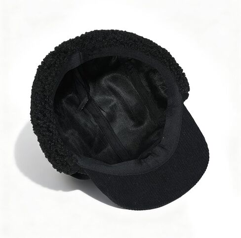 CLAPE Winter Ear Flap Hat for Men, Soft Corduroy Short Brim Baseball Cap with Shapeable Visor for Cold Weather in Saudi Arabia