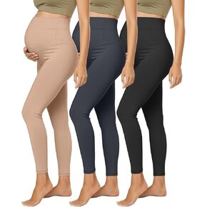 3 Pack Women's Maternity Lightweight Lounge Pants, Over The Belly Pregnancy Casual Pants High Waisted Activewear in Saudi Arabia