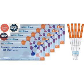 شرائط اختبار الفنتانيل/الزيلازين/النيتازين للمواد السائلة والحبوب والمساحيق، عدد 5، مصنوعة في الولايات المتحدة الأمريكية، أكثر حساسية بـ 10 مرات - للحد من الأضرار وتحقيقات الطب الشرعي in Kuwait