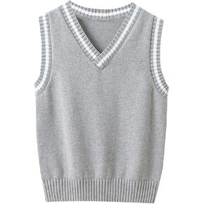 Boys Sweater Vest Size 3-15 Fall Winter Warm Sleeveless V Neck Knitted Vests Cotton School Uniform Outfits Girls in Saudi Arabia