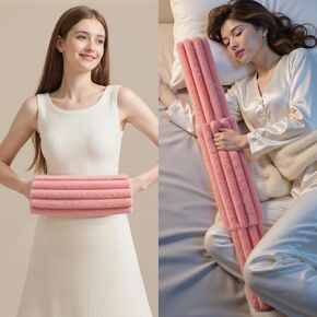 زجاجات مياه ساخنة للسرير ممتدة ومكبرة بغطاء قطيفة، كيس ماء ساخن للضغط الساخن والبارد، تشنجات الدورة الشهرية، وسادات تسخين للبطن، وتخفيف آلام الظهر (برتقالي) in Kuwait