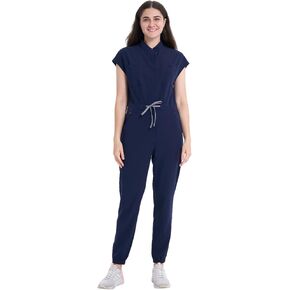 Jumpsiut - Comfortable Women's Medical Scrub Setfeatures nine pockets, a high rise waistband and gathered elastic in Saudi Arabia
