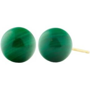 Trustmark 14k الذهب الأصفر الطبيعي 8 مم الملكيت الأخضر الكرة مسمار أقراط in Kuwait