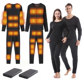 Graphene Heated Thermal Underwear Set 20 Heating Zones, Soft Fleece Lined,USB Electric Heated Base Layer in Saudi Arabia