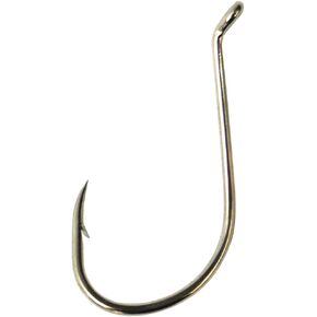Eagle Claw Lazer Sharp Long Shank Octopus Hook, Offset Up Eye, Barbed, Size 4, Medium Wire, 57 Hooks, Red in Kuwait
