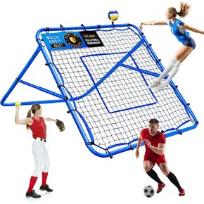 5x4FT Volleyball Rebounder Net, Soccer Rebounder Pitchback Net with 2 x 6-Angle Quick Adjustments, Target Ribbon for Precision, Easy Quick Setup,Ideal for Baseball Softball Lacrosse and Sport Training in Kuwait