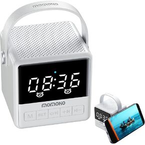 Small Portable Bluetooth Speaker, Crystal Clear Sound with LED Time Display, Built-in Mic, Support TWS Pairing and TF Card Slot for Home/Outdoor(Black) in Saudi Arabia