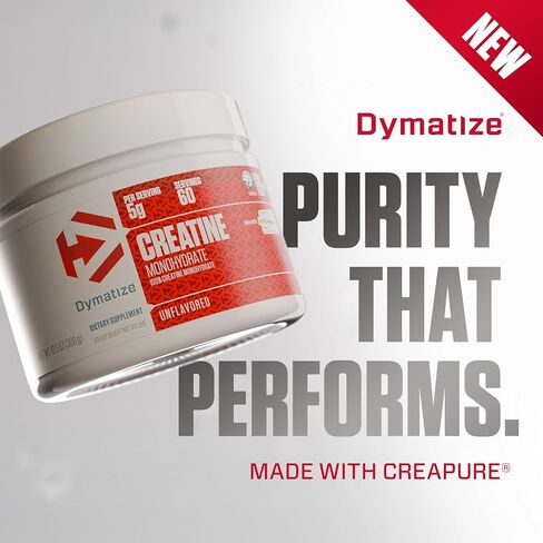 Dymatize 100% Creatine Monohydrate with Creapure, 5g Per Serving, 60 Servings (300g), Creatine for Women and Men, Gluten Free in Saudi Arabia