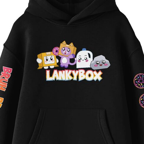 Bioworld LankyBox Cute Characters Long Sleeve Youth Black Hooded Sweatshirt in Kuwait