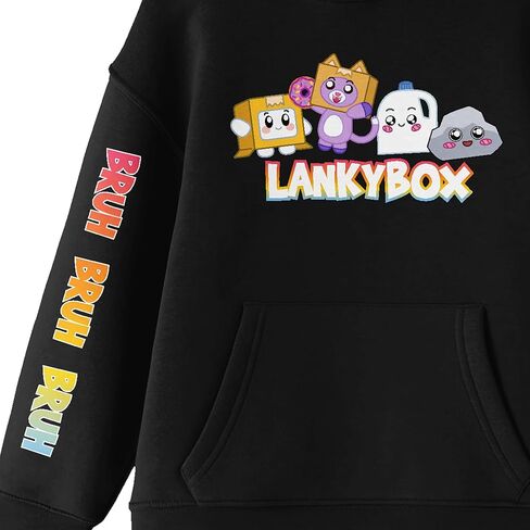 Bioworld LankyBox Cute Characters Long Sleeve Youth Black Hooded Sweatshirt in Kuwait