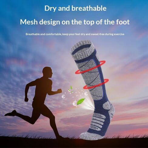 Ski Socks Cold Weather Knee-high Thermal Warm Socks for Snowboarding, Snow, Hunting Sports for Women Men(Random styles) in Saudi Arabia