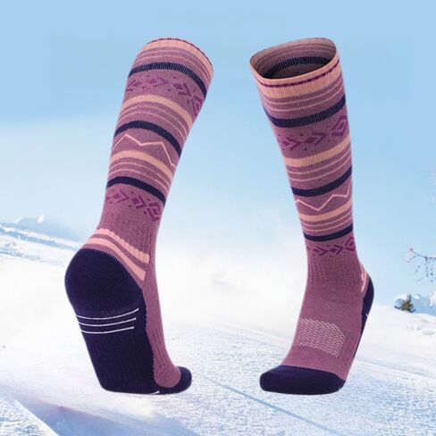 Merino Wool Ski Socks for Womens Thermal Winter Warm Thick Knee High Socks for Skiing Snowboarding Snow Hunting in Saudi Arabia