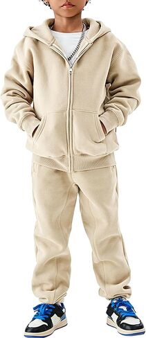 Wyeysyt Kids Sweatsuit بنات بنين 2 قطعة ملابس الصوف هوديي البلوز عداء ببطء Sweatpants رياضية in Kuwait