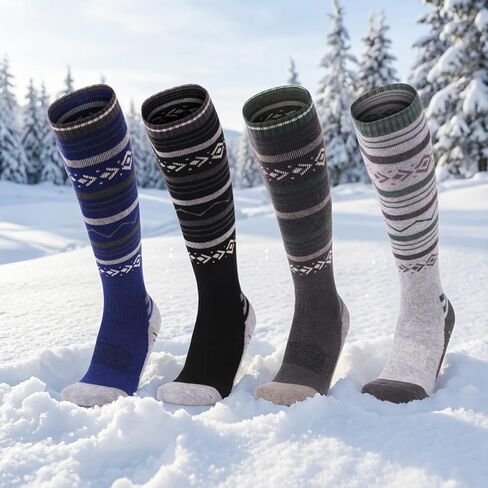 Merino Wool Ski Socks Men Women,Knee High Winter Warm Skiing Thermal Snowboarding Socks in Saudi Arabia