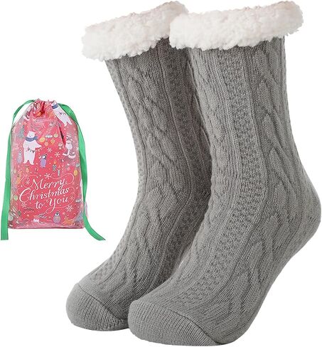 Christmas Womens Winter Thick Slipper Socks with Grippers, Non Slip Indoor Home Gift Socks in Saudi Arabia