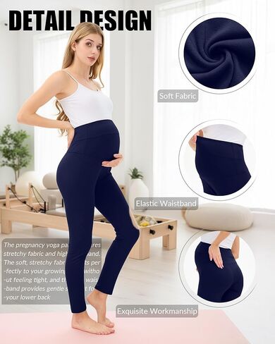 3 Pack Women's Maternity Lightweight Lounge Pants, Over The Belly Pregnancy Casual Pants High Waisted Activewear in Saudi Arabia