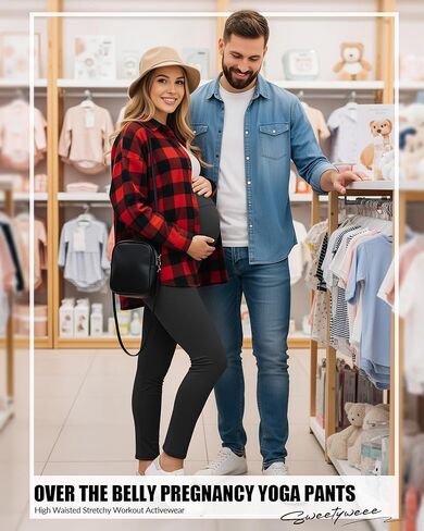3 Pack Women's Maternity Lightweight Lounge Pants, Over The Belly Pregnancy Casual Pants High Waisted Activewear in Saudi Arabia