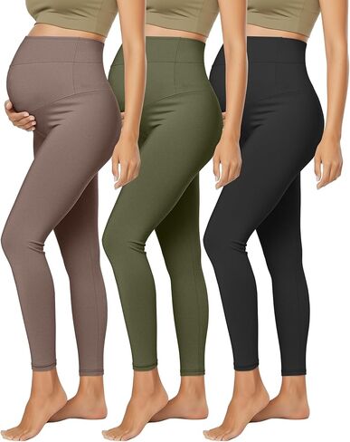 3 Pack Women's Maternity Lightweight Lounge Pants, Over The Belly Pregnancy Casual Pants High Waisted Activewear in Saudi Arabia