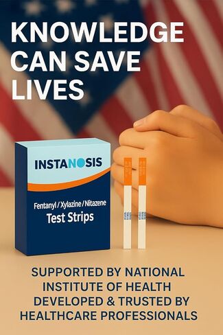 شرائط اختبار الفنتانيل/الزيلازين/النيتازين للمواد السائلة والحبوب والمساحيق، عدد 5، مصنوعة في الولايات المتحدة الأمريكية، أكثر حساسية بـ 10 مرات - للحد من الأضرار وتحقيقات الطب الشرعي in Kuwait