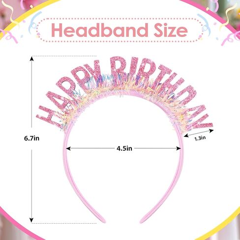 Birthday Sunglasses & Crown, Pink Birthday Glasses Headband Tiara Gifts Accessories Party Favors Decorations for Women in Saudi Arabia