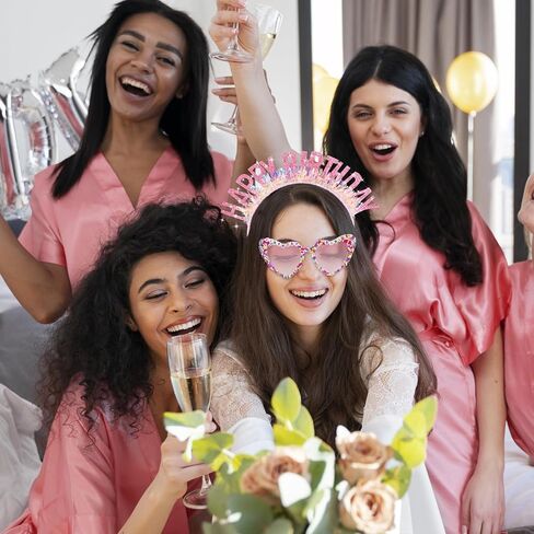 Birthday Sunglasses & Crown, Pink Birthday Glasses Headband Tiara Gifts Accessories Party Favors Decorations for Women in Saudi Arabia