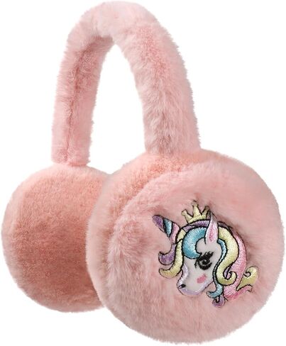 Girls Winter Unicorn Earmuffs, Cute Plush Cartoon Earmuffs, Warm and Comfortable Outdoor Ear Muffs in Saudi Arabia