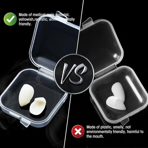 YVELINES 3 أحجام أنياب أسنان مصاصي الدماء مع لاصق مطور قابل لإعادة الاستخدام، ناب مصاص دماء للبالغين، أسنان مصاصي الدماء واقعية، أنياب مصاصي الدماء الواقعية للهالوين (13 مم، 15 مم، 17 مم) (13 15 17) in Kuwait