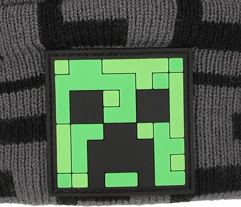 Minecraft SSSS Creeper Toddler Black 2-Piece Knit Beanie & Gloves Set in Saudi Arabia