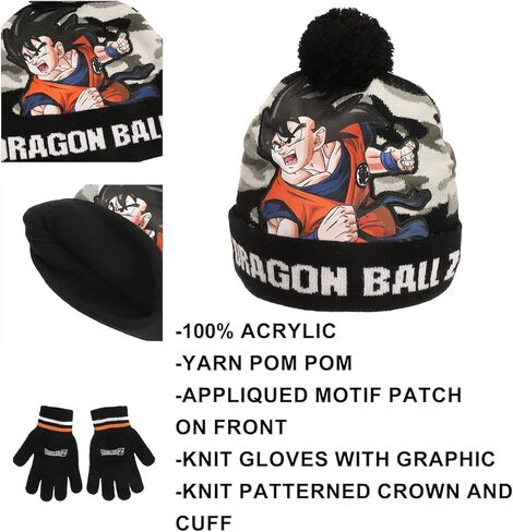 طقم قفازات وقفازات من Dragon Ball Z Goku Youth مكون من قطعتين in Saudi Arabia