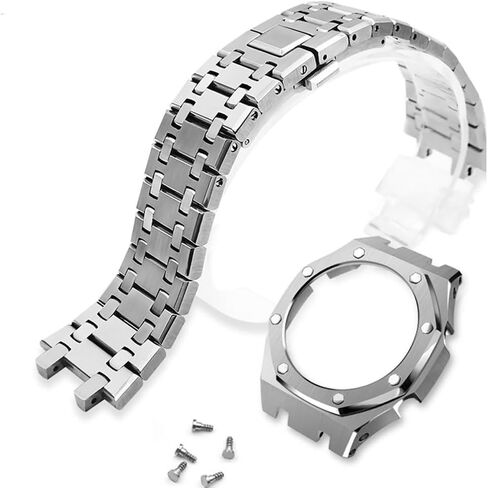 44mm All Stainless Steel Watch Bezel & Band Set for GA2100/GA2110/GAB2100 – Replacement Accessories for Men’s Casio Watches in Saudi Arabia