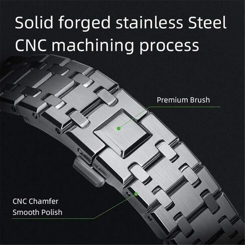 44mm All Stainless Steel Watch Bezel & Band Set for GA2100/GA2110/GAB2100 – Replacement Accessories for Men’s Casio Watches in Saudi Arabia
