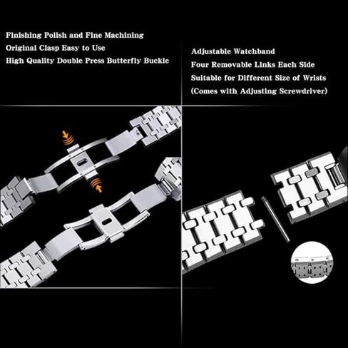 44mm All Stainless Steel Watch Bezel & Band Set for GA2100/GA2110/GAB2100 – Replacement Accessories for Men’s Casio Watches in Saudi Arabia