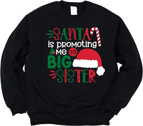 Olive Loves Apple Promoted to Big Sister Santa Christmas Sweatshirt for Youth and Toddler Girls in Saudi Arabia