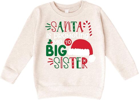 Olive Loves Apple Promoted to Big Sister Santa Christmas Sweatshirt for Youth and Toddler Girls in Saudi Arabia
