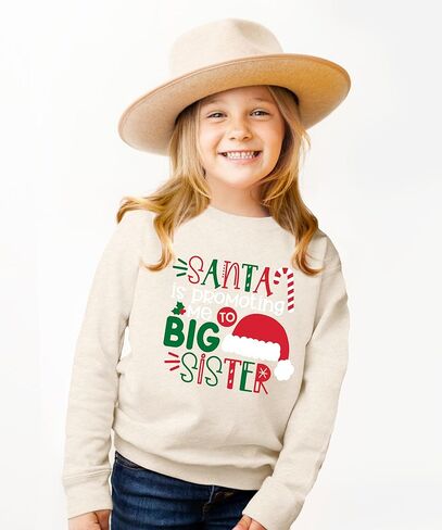 Olive Loves Apple Promoted to Big Sister Santa Christmas Sweatshirt for Youth and Toddler Girls in Saudi Arabia