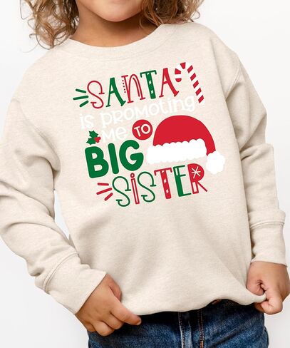 Olive Loves Apple Promoted to Big Sister Santa Christmas Sweatshirt for Youth and Toddler Girls in Saudi Arabia