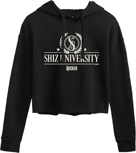 HYBRID APPAREL Wicked - Shiz University - Juniors Cropped Long Sleeve Fleece Hoodie - Size Small Black in Saudi Arabia